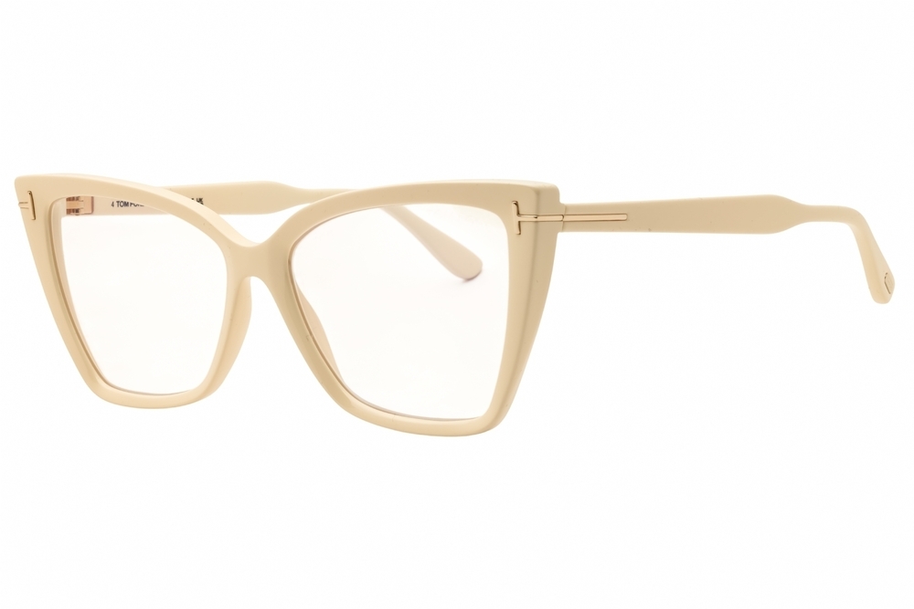 NWT Tom Ford FT5844-B-025 Cream Cat-Eye 55mm Glasses